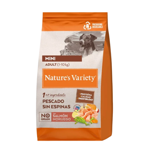 NATURE'S VARIETY HEALTHY GRAIN ADULT MINI SALMÓN
