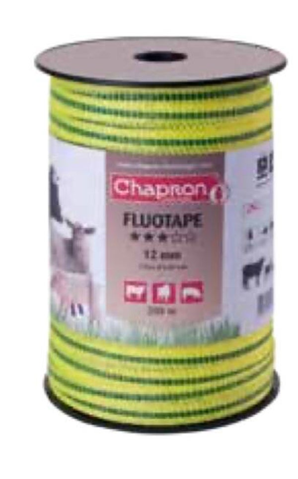 Ruban de clôture 12mm 200m jaune/vert