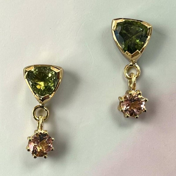 ‘Zomer” Tourmalijnen met Morganite, oorbellen Mei-Ling