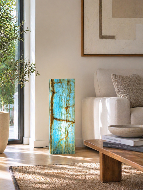 Lampe onyx bleu d' Argentine