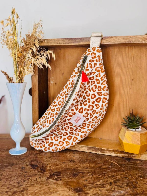 Sac banane en sergé imprimé girafe - "Joli(e) Môme"