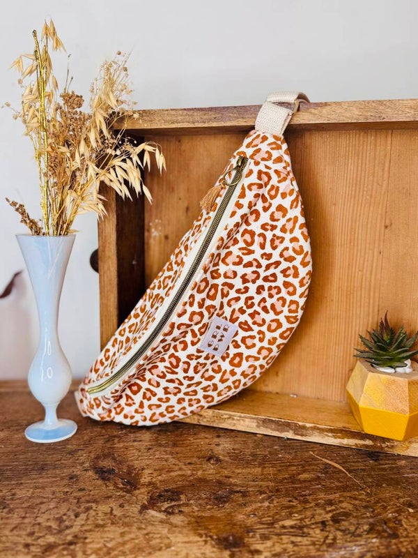 Sac banane sergé imprimé girafe - "Girl Power"