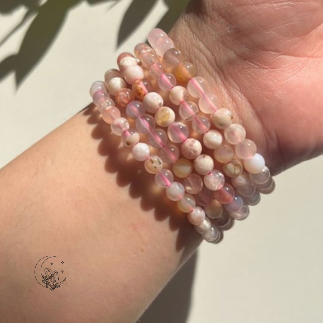 Bracelet Agate Fleur de cerisier A+