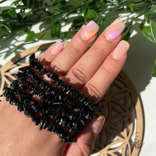 Bracelet baroque / chips Tourmaline Noire