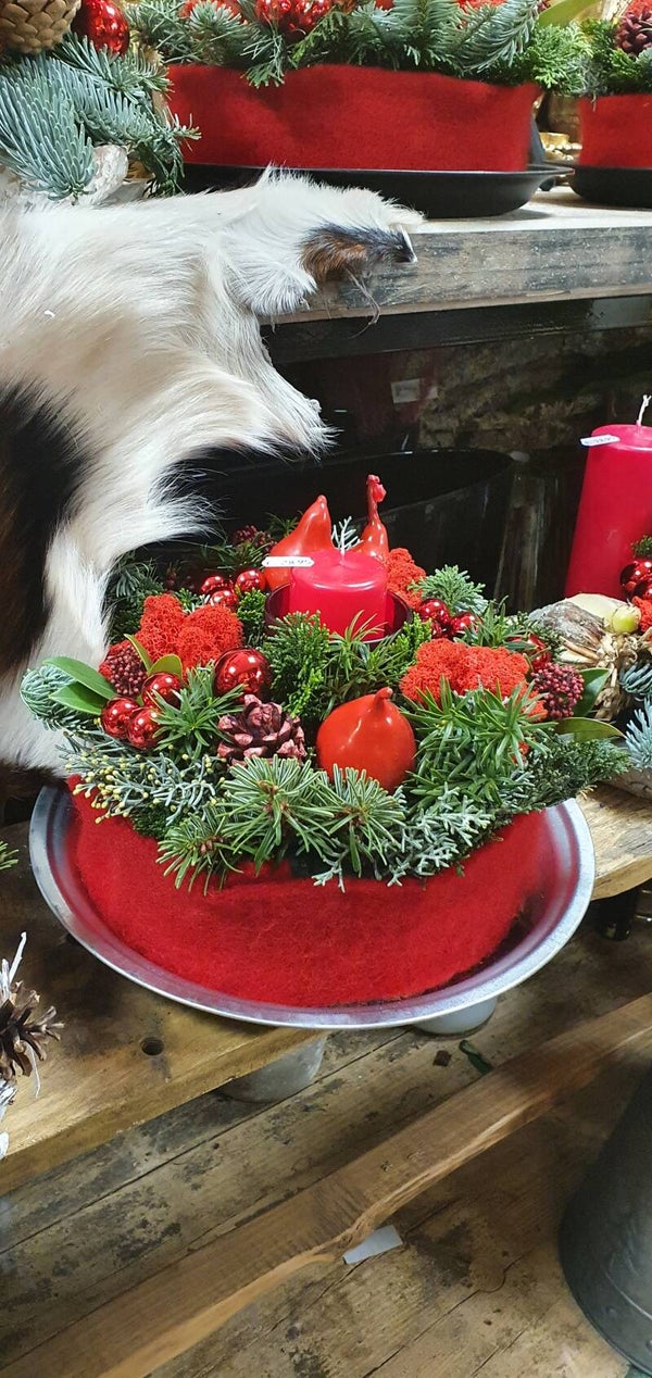 Kerststuk 7: Taart rood