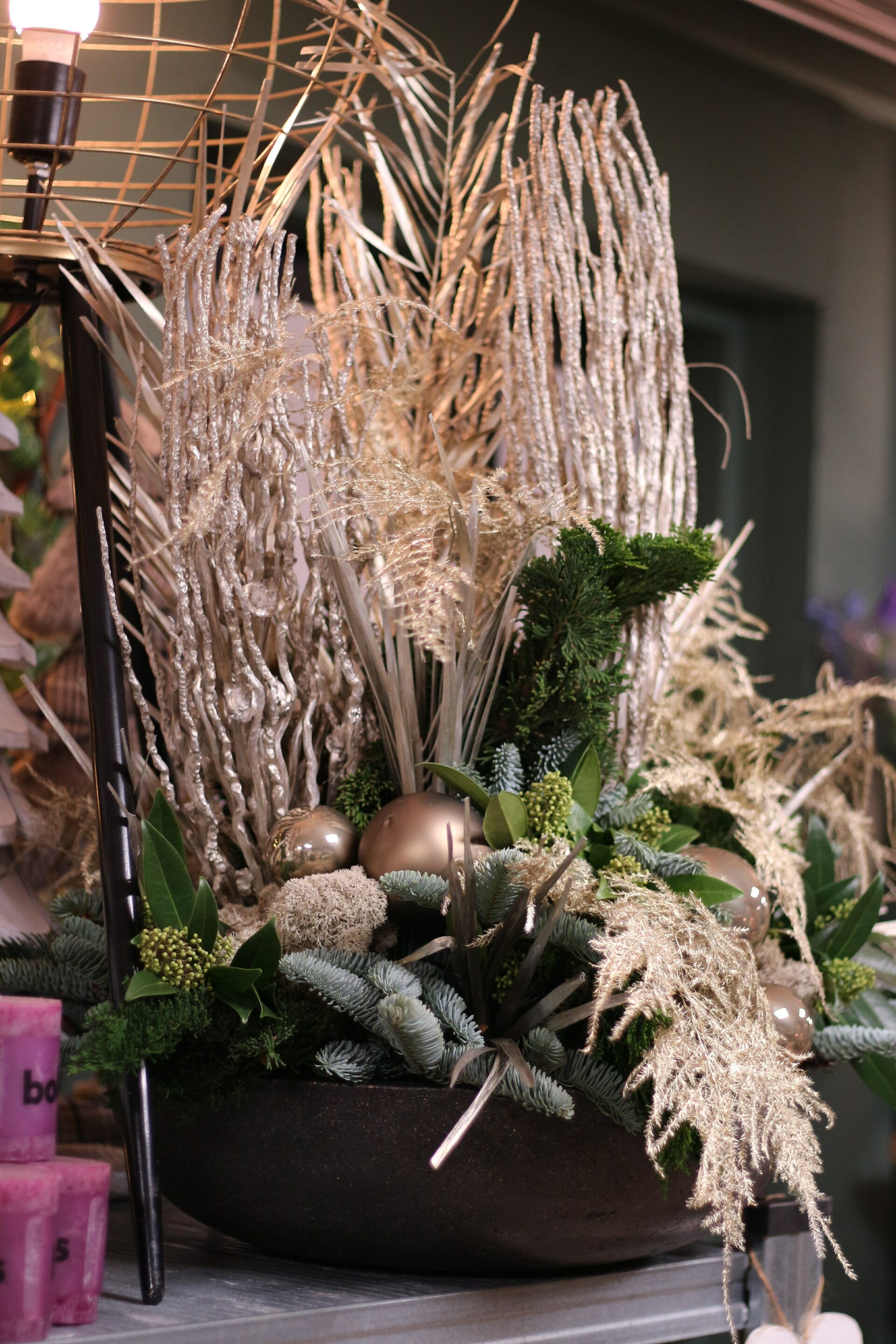 Kerststuk 5: Goud grote schaal