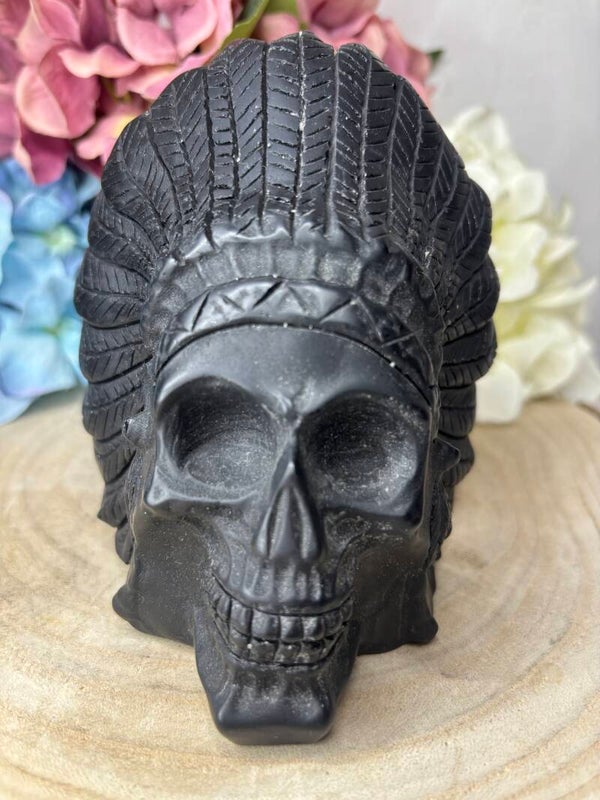 Obsidiaan indiaan skull
