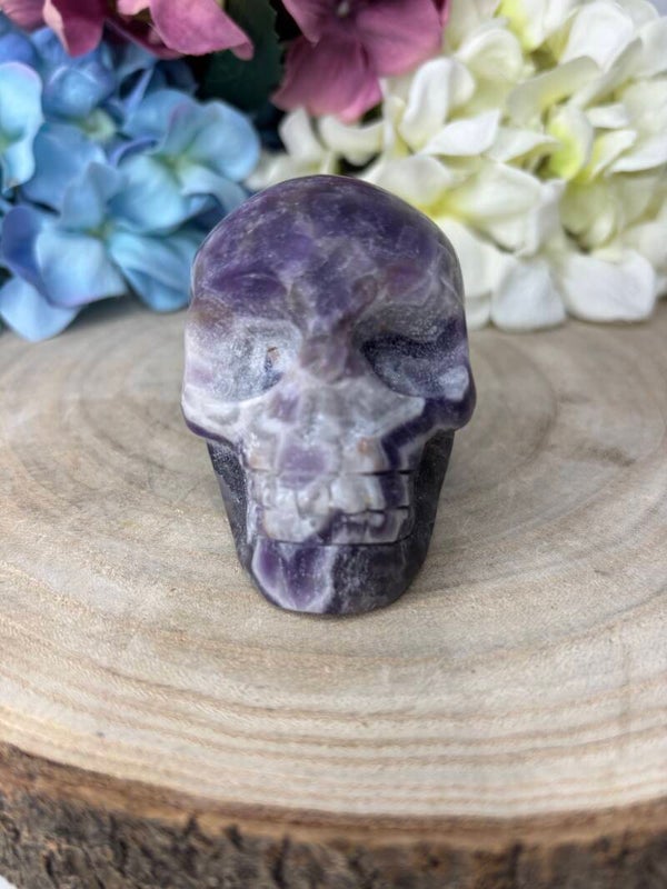 Chevron amethist skull