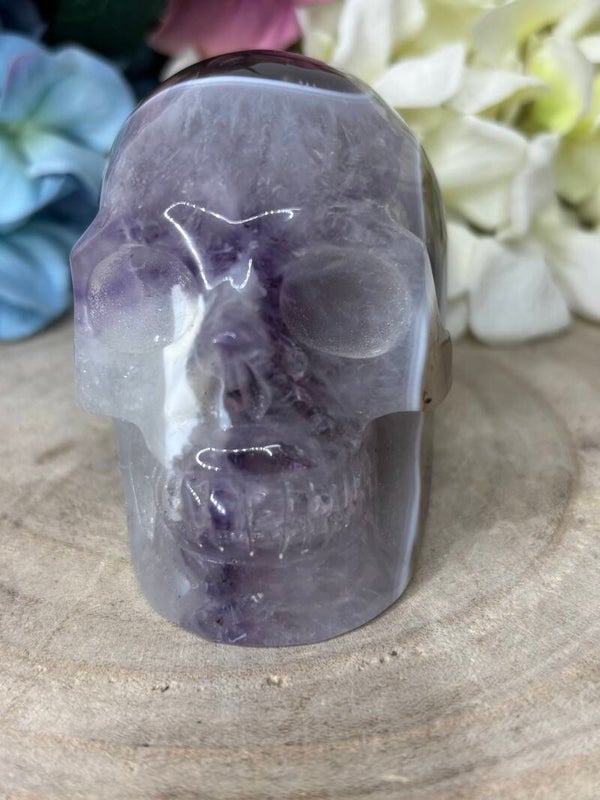 Chevron amethist skull