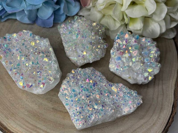 Bergkristal cluster met aura laagje