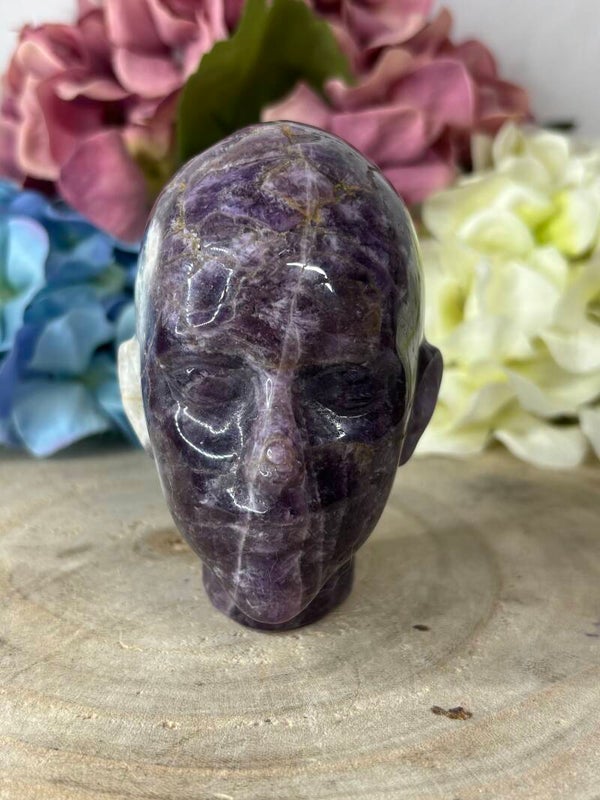 Chevron amethist skull