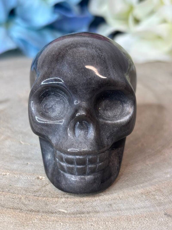 Zilver obsidiaan skull 1