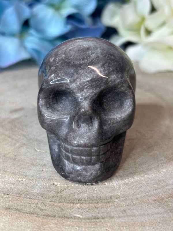 Zilver obsidiaan skull 2