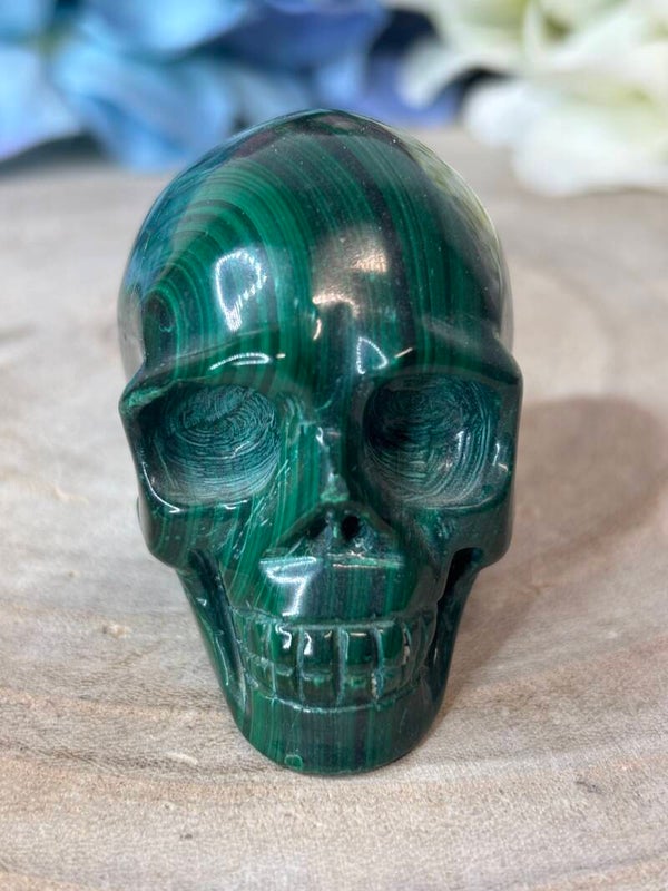 Malachiet skull 3