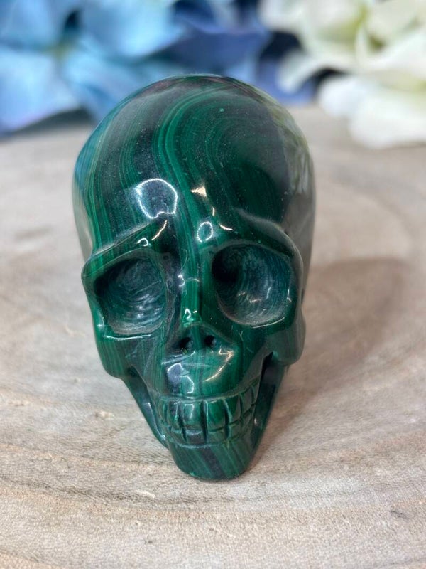 Malachiet skull 2
