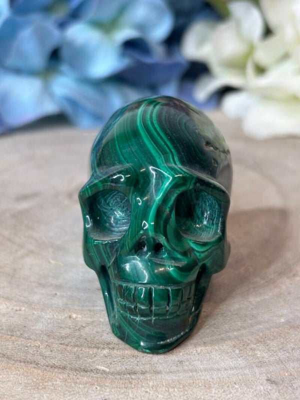 Malachiet skull 1