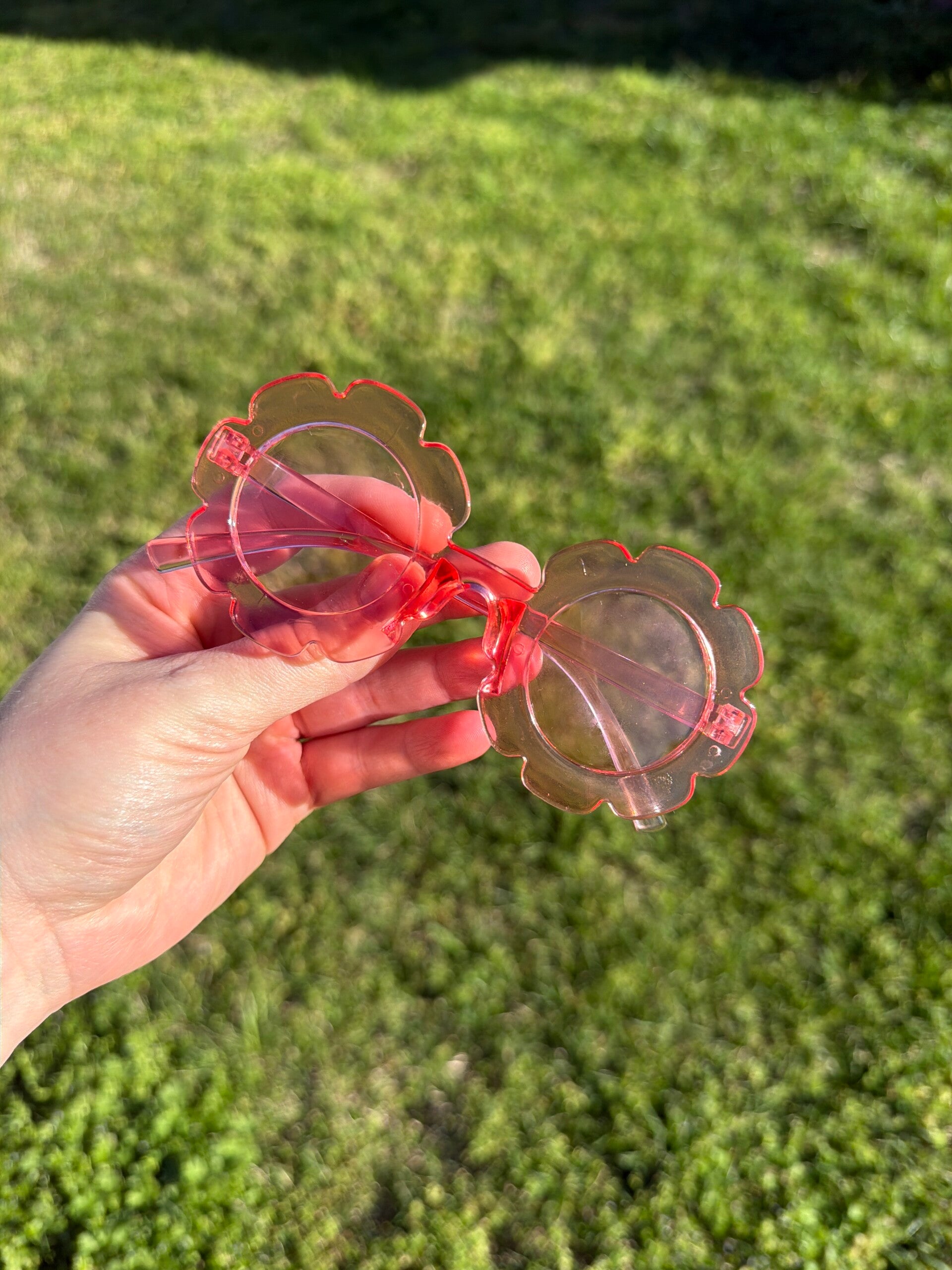 Clear Pink Flower Sunnies
