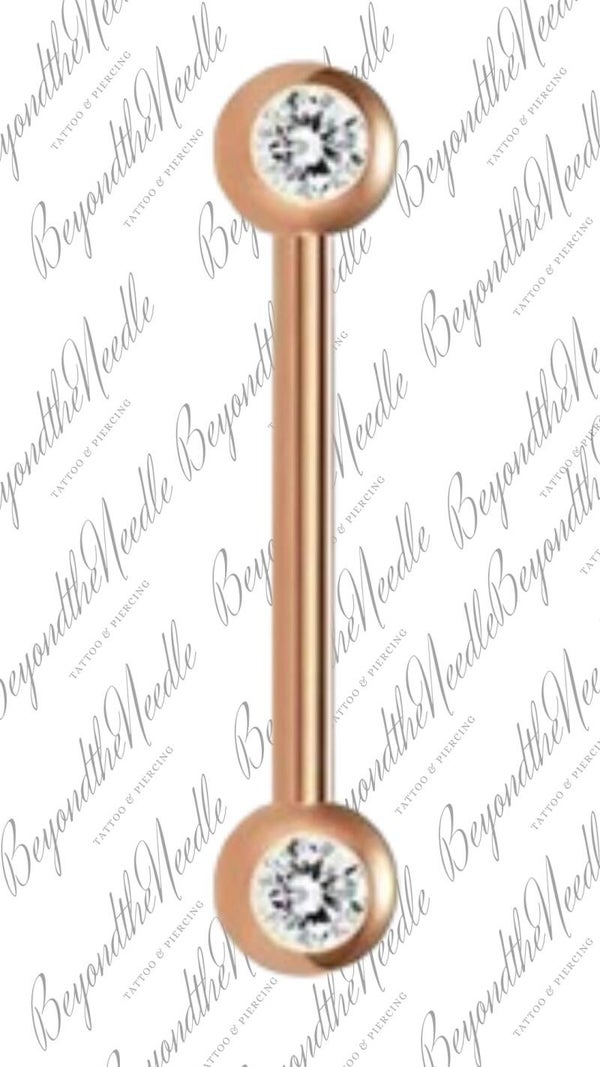 Tongpiercing << Chirurgisch Staal Rosé Gold