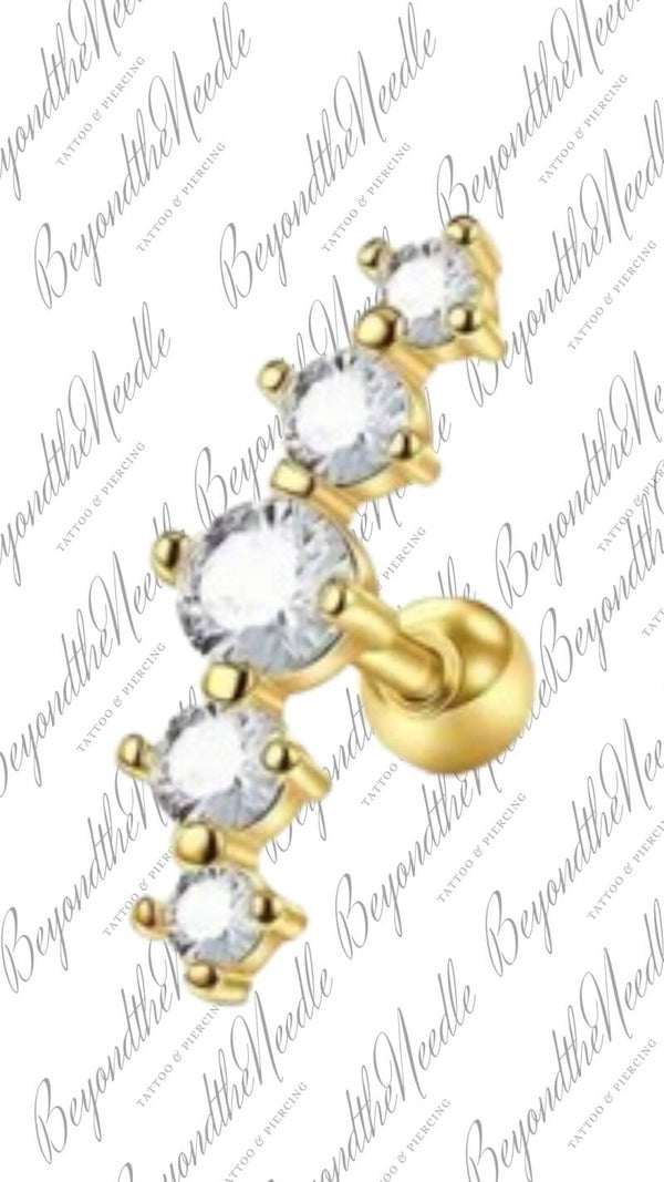 Stud Piercing << Chirurgisch Staal Gold Color