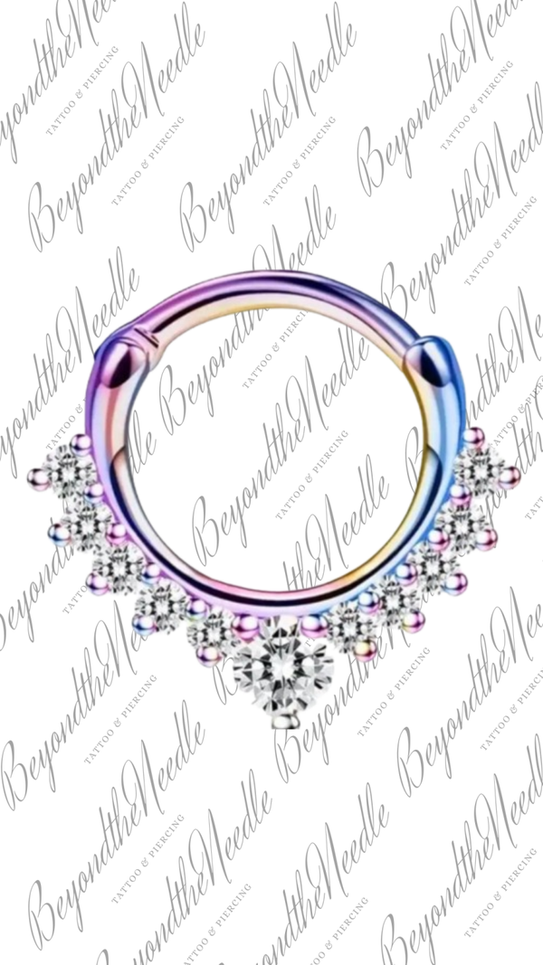 septum Multicolor with kristal Chirurgisch Staal