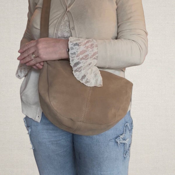 Suede tas Maan
