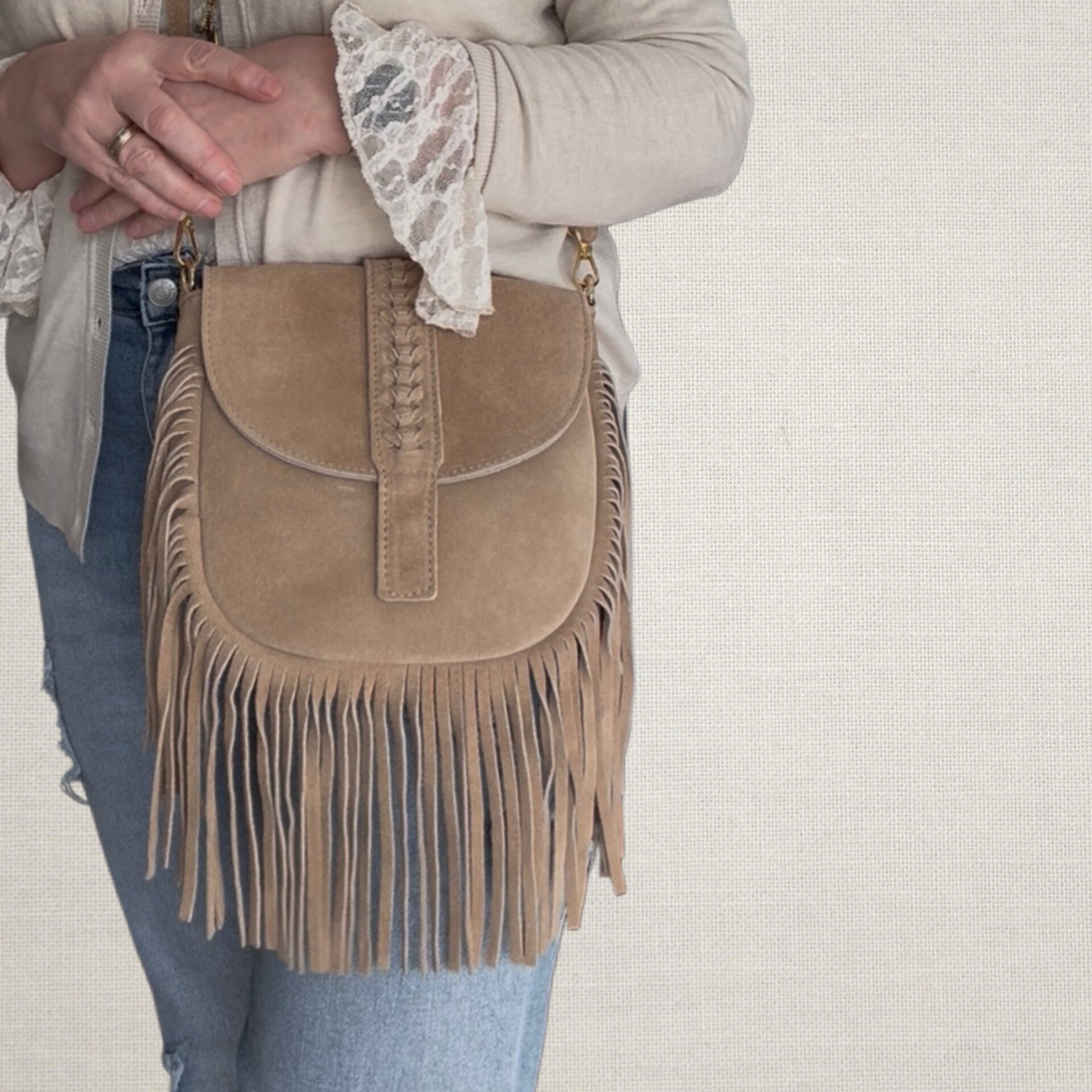 Suede tas Sophie