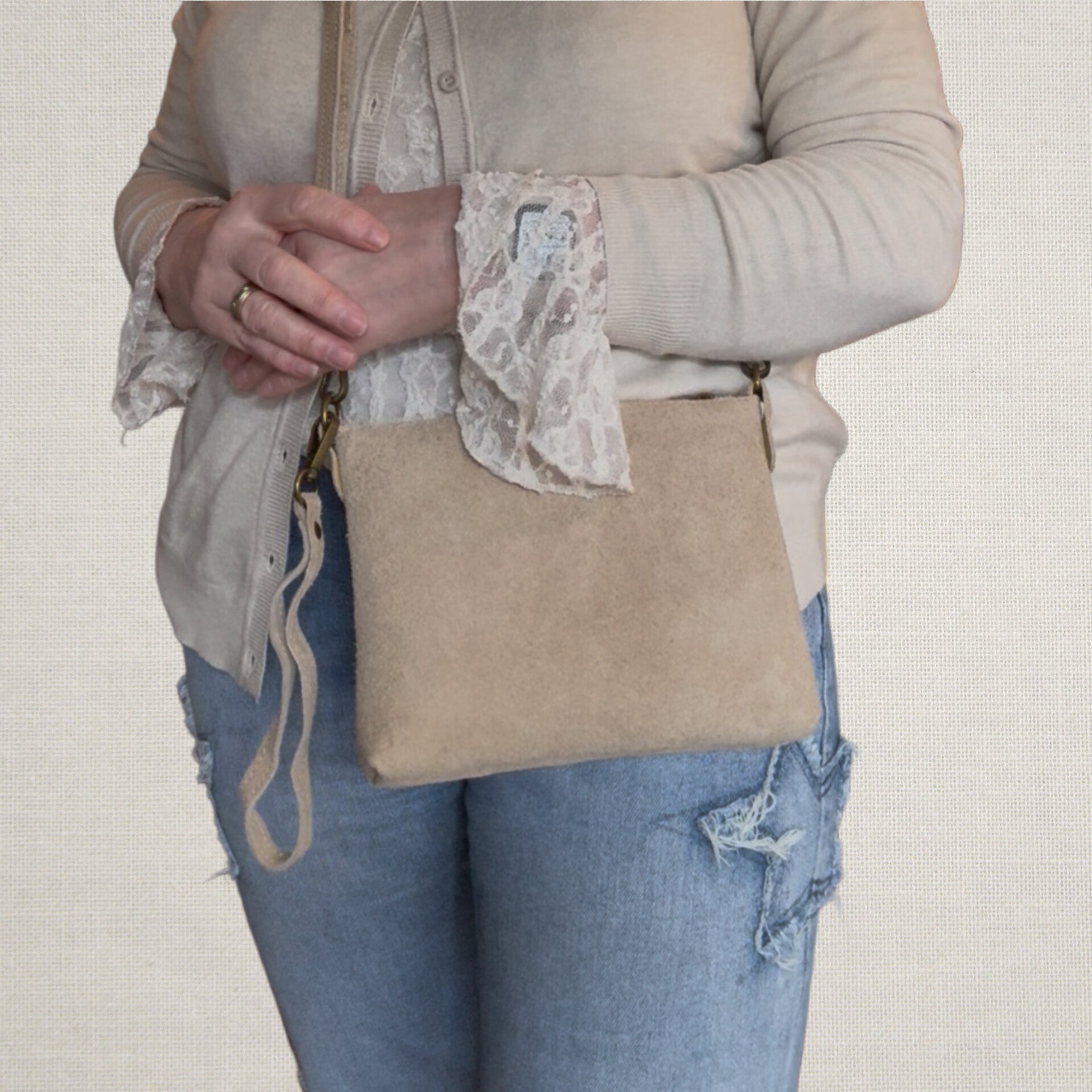 Suede tas Luna
