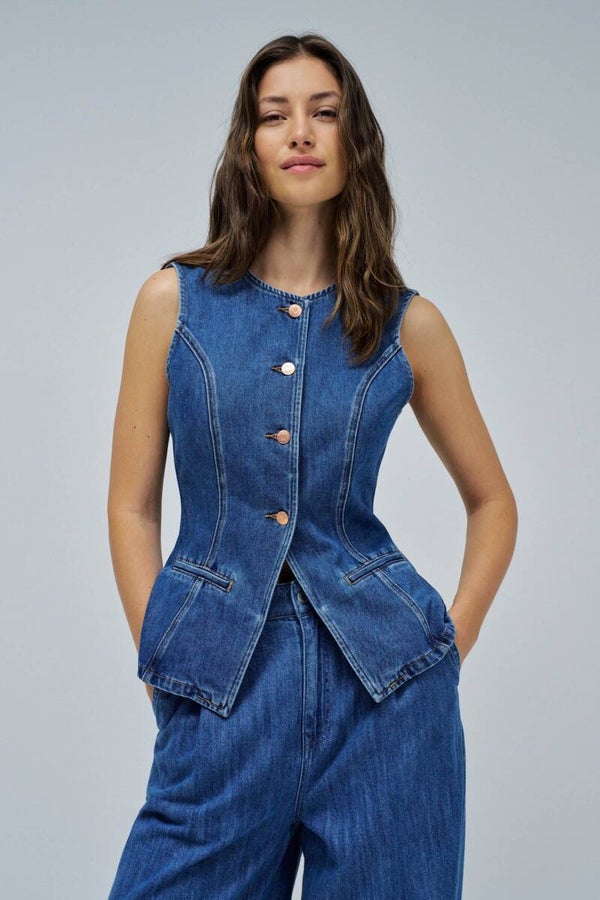 DENIM WAISTCOAT 21010388853 SALSA JEANS