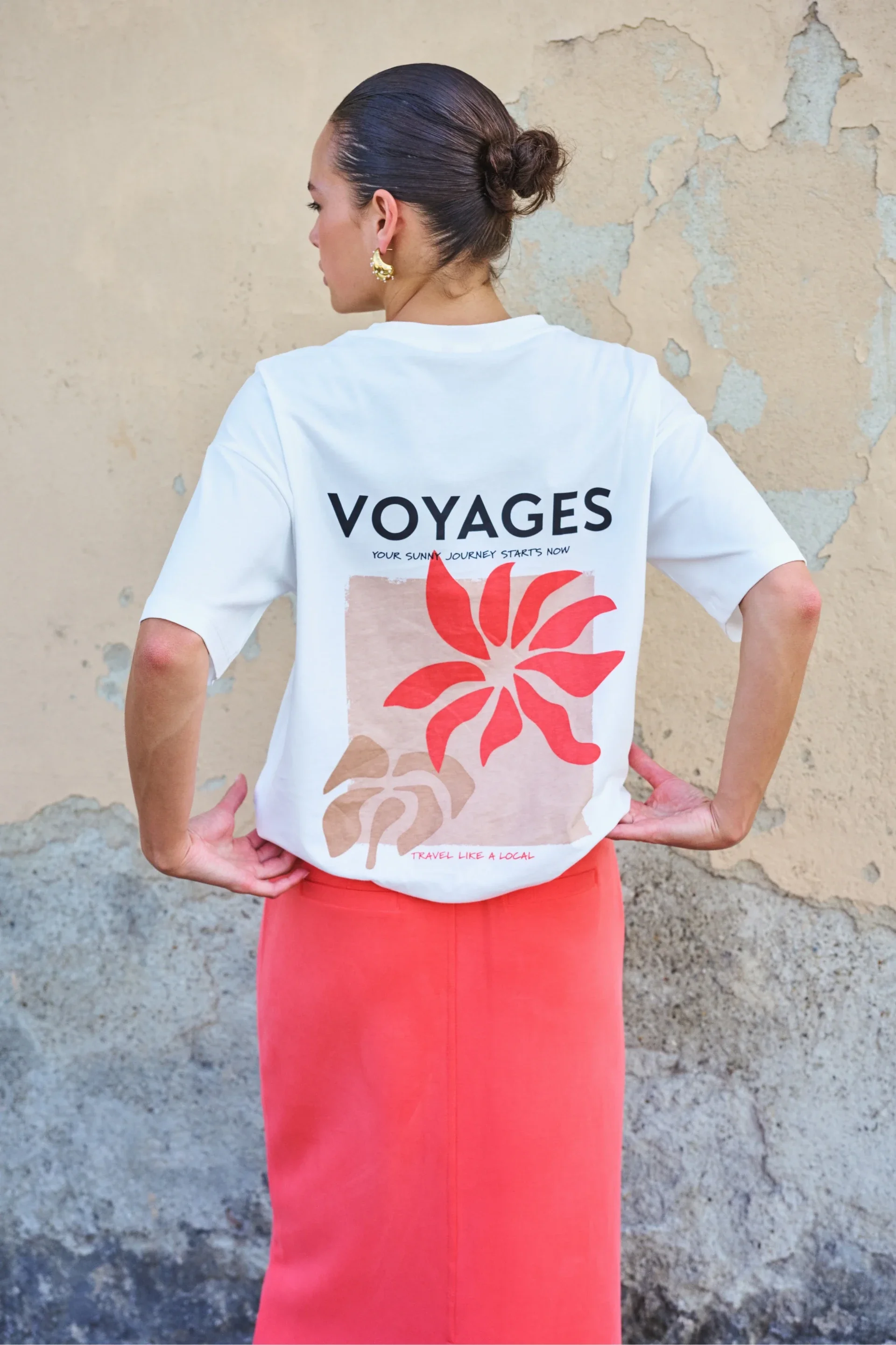 T-shirt Voyages Offwhite Red SP26.05015 ESQUALO