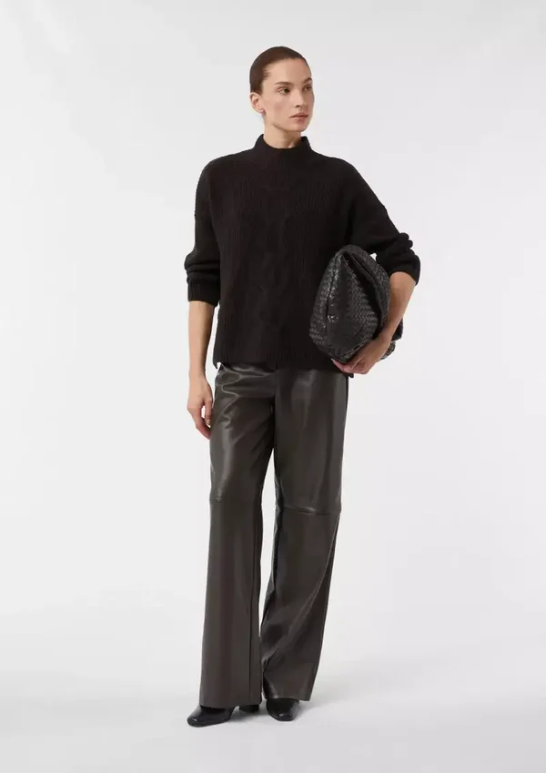Wide-leg trousers in smooth leather look 2171380 COMMA