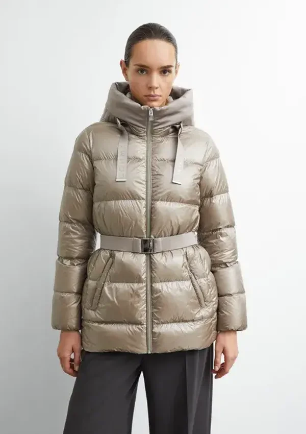 Down jacket with elastic belt and hood 2182040 COMMA
