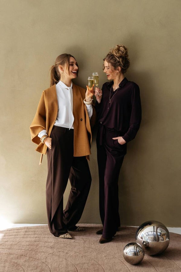 Broek GRACE Deep plum &CO WOMAN