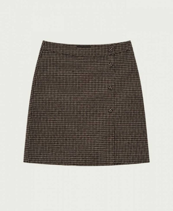 Skirt Kaylee dark coffee check ELVIRA