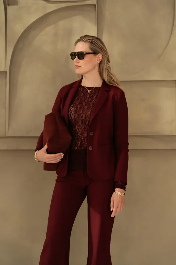 Top Tris Lace Burgundy TO390 &CO WOMAN