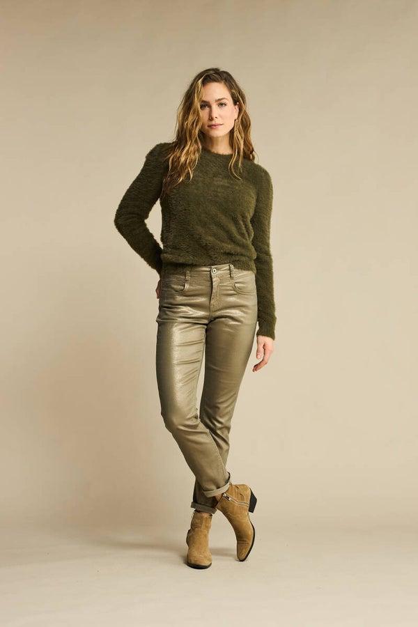 Camilla Sparkle Khaki Red Button