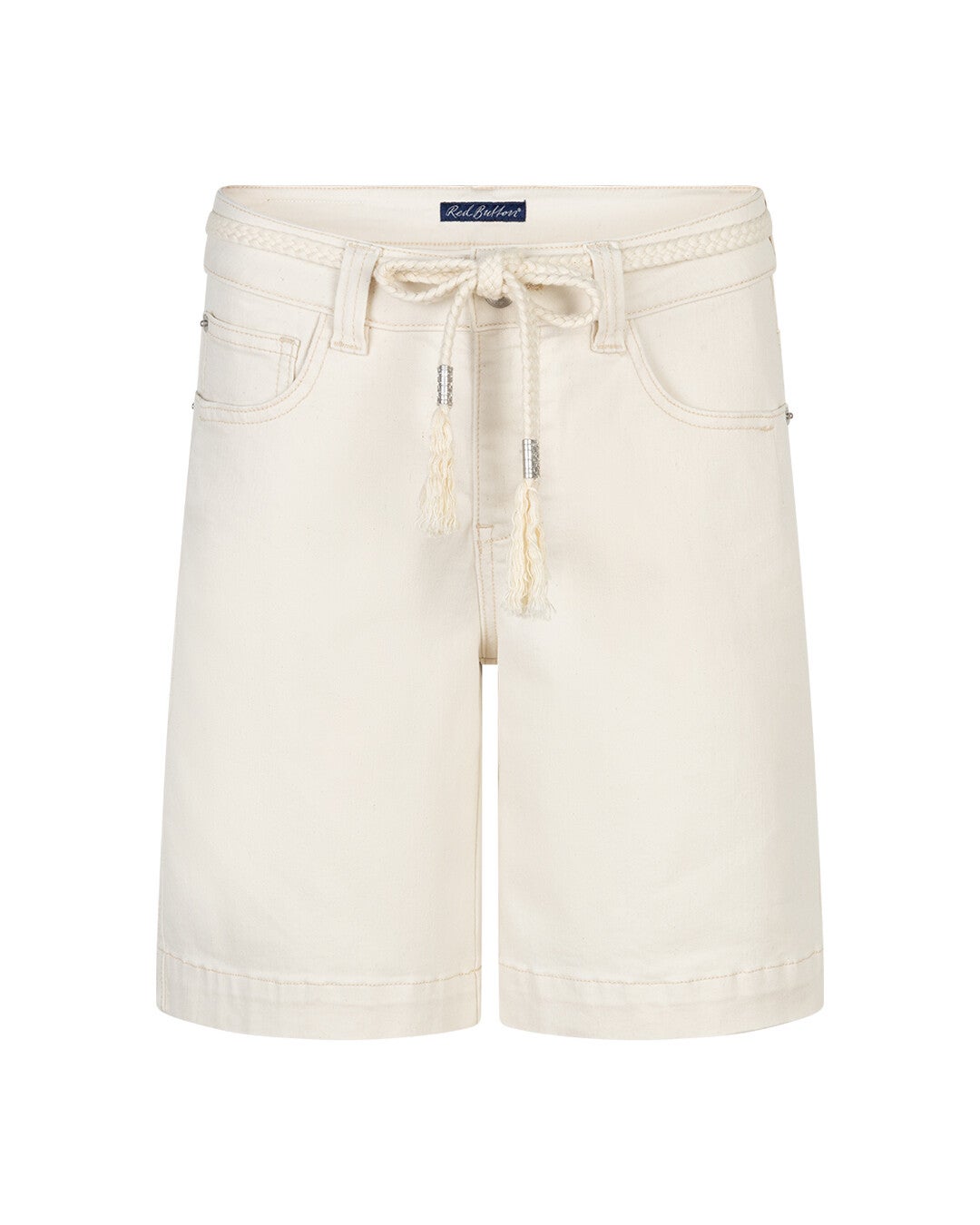 Colette Short & Belt Ecru RED BUTTON