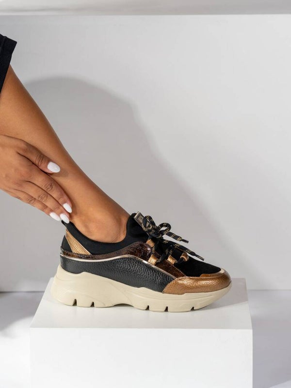 Black Wedge Sneaker Aline 01 MLV SHOES