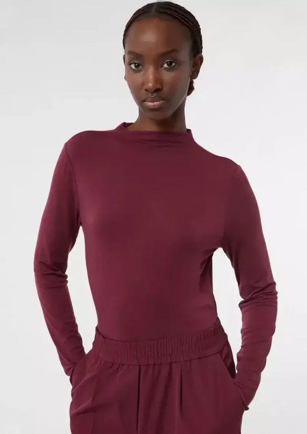 FINE LONG SLEEVE TOP MADE FROM A LYOCELL BLEND WITH A STAND-UP COLLAR 2171735 COMMA