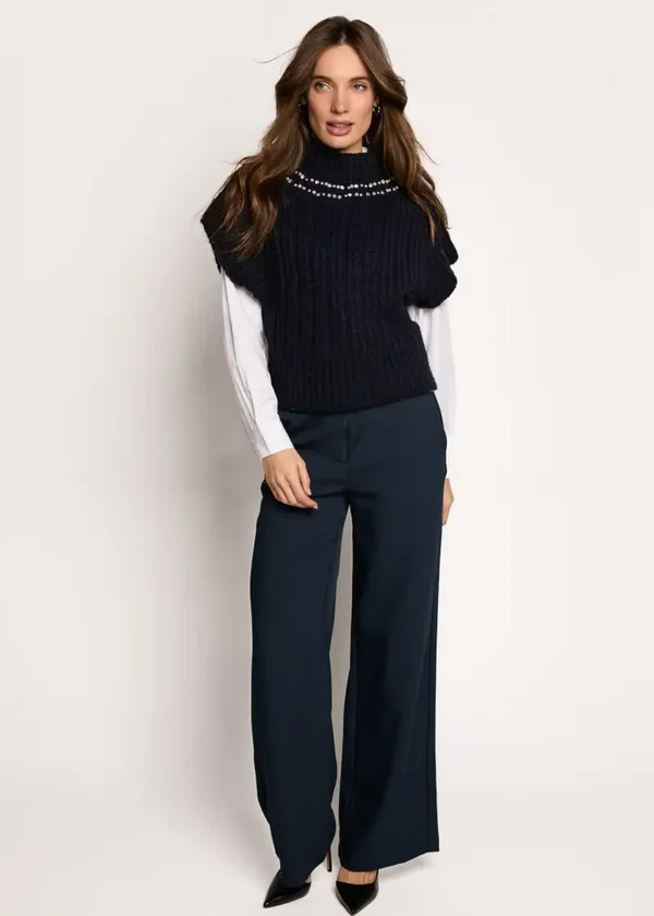 Lolani Wide Fit Broek - Midnight Navy FREEBIRD
