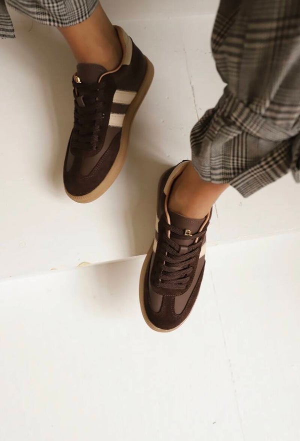 Yoyo | Sneaker Donker Bruin/Donker Bruin/Beige BABOUCHE