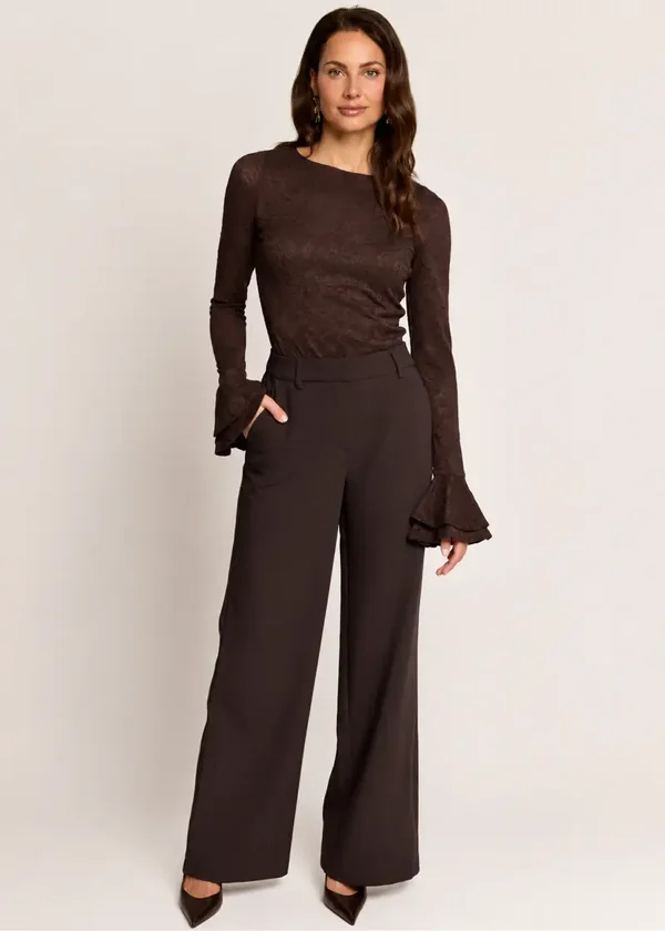 Lolani Wide Fit Broek - Dark Chocolate FREEBIRD