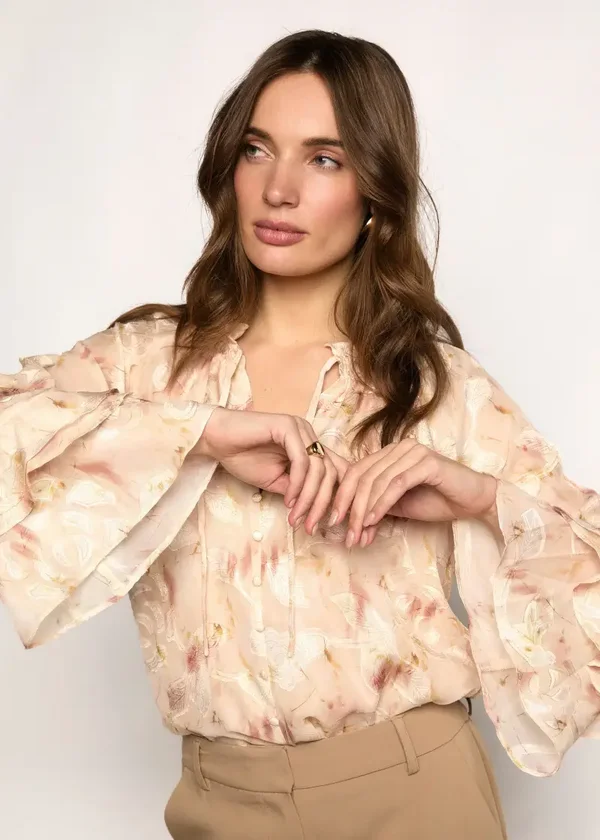 Briana Jacquard Blouse - Romantic Boho FREEBIRD
