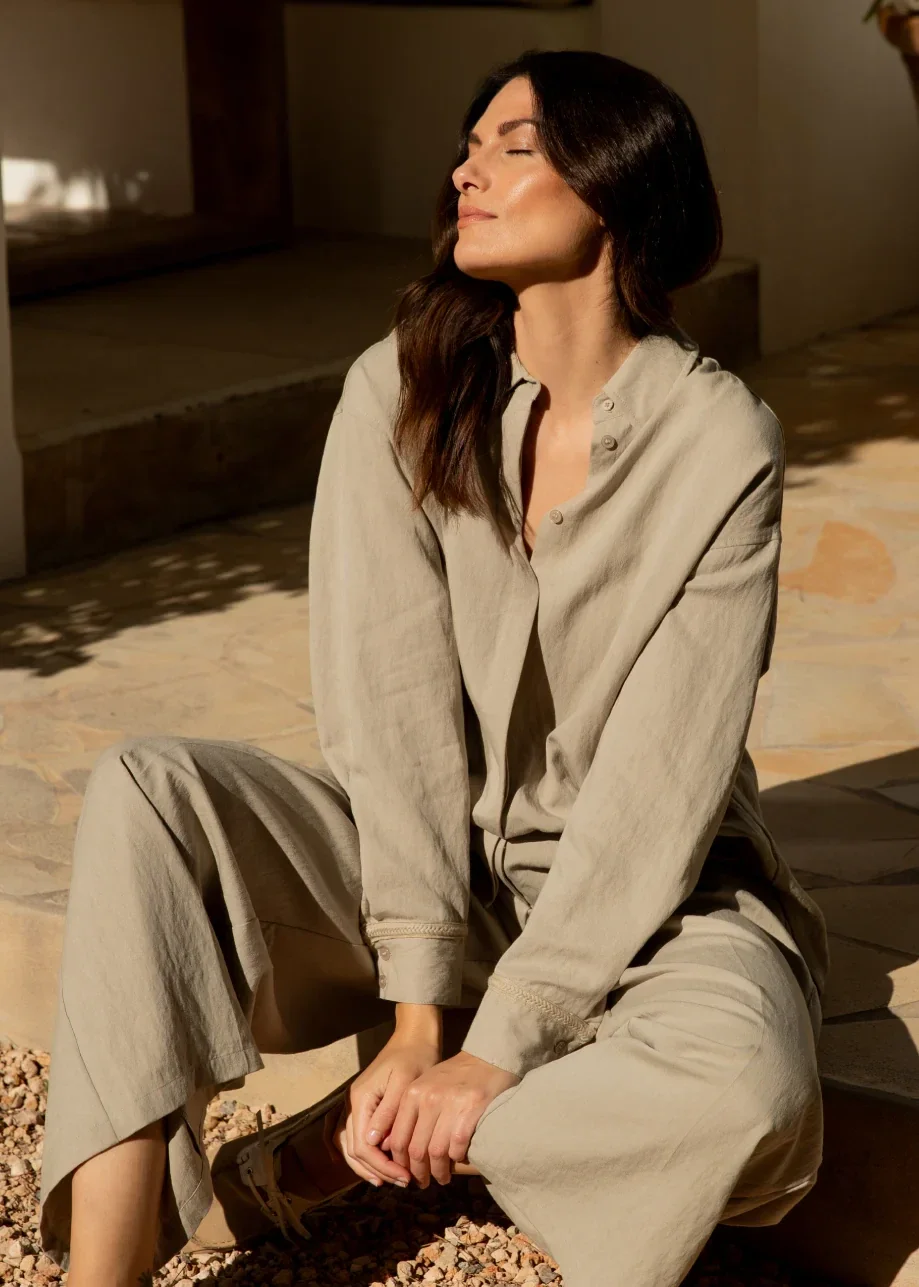 Iris Pants Stone SIMPLE