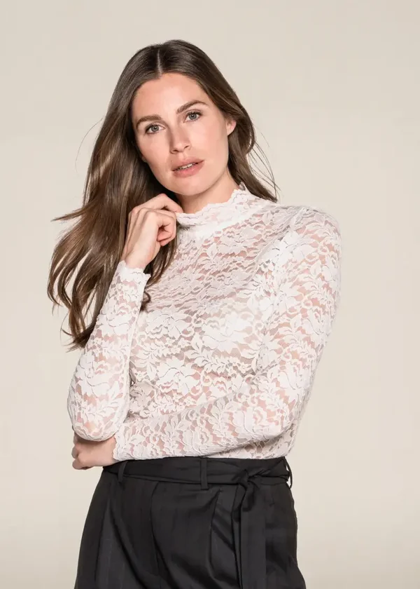 Jeanne Lace Top - Egret SIMPLE