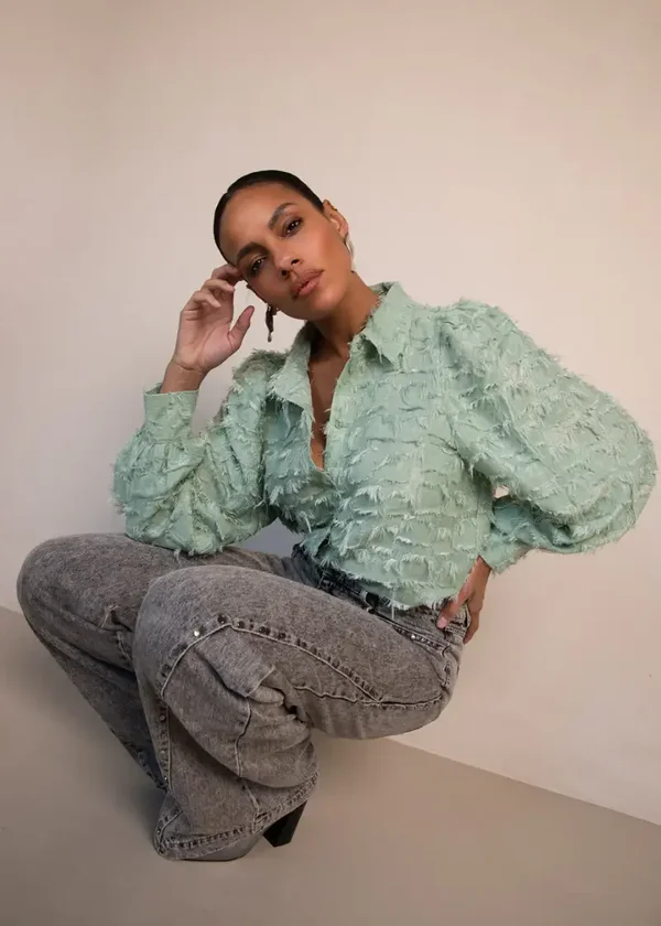 Benda Blouse Licht groen Freebird