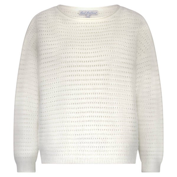 Fluffy Ajour Sweater Ecru RED BUTTON