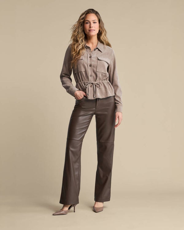 Colette faux leather espresso RED BUTTON