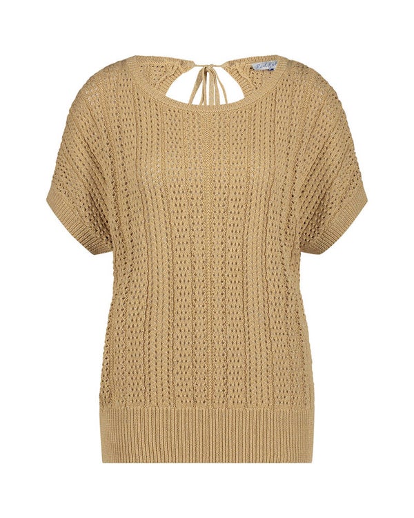 Top Jerry lurex ajour desert Red button