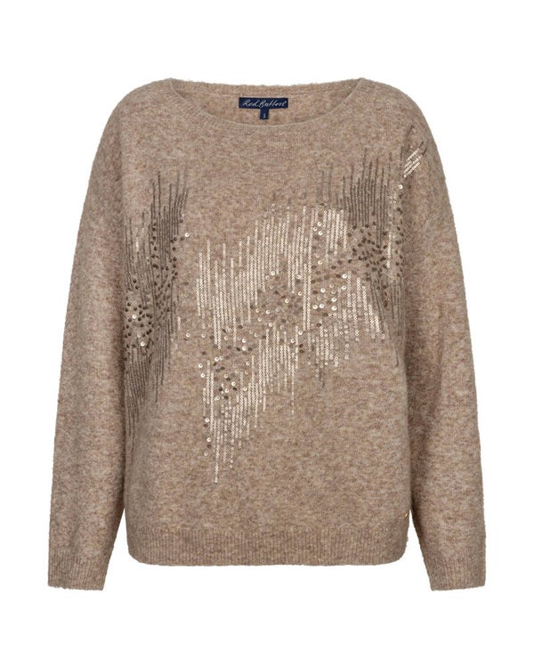 Sequin sweater Latte SRB5006 RED BUTTON