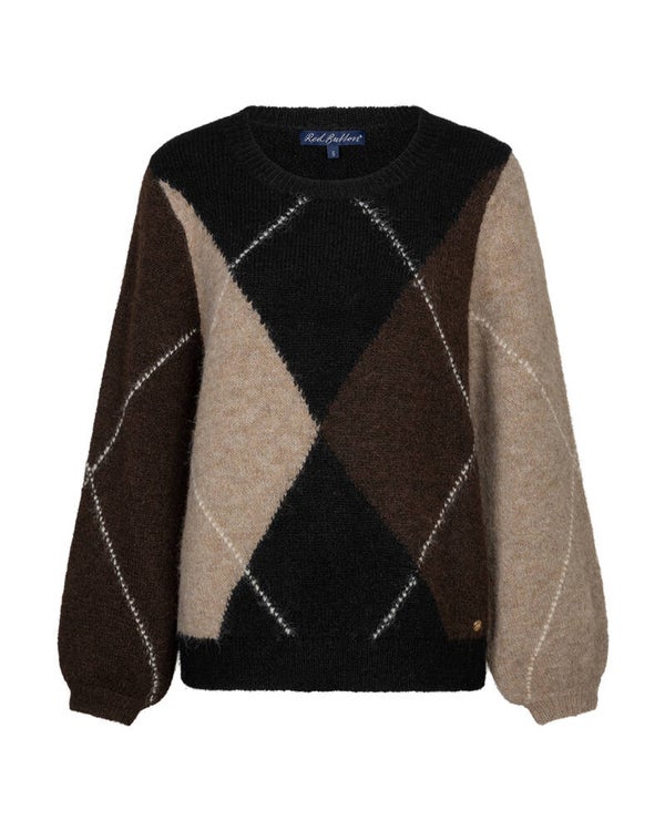 Argyle sweater espresso SRB5067 RED BUTTON